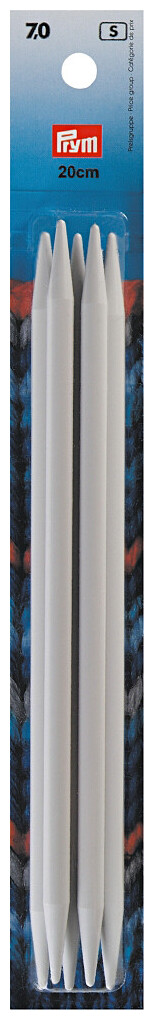 Prym Strumpfstricknadeln, grau 7.00 mm, 20 cm, Karte 5 Stk., Kunststoff