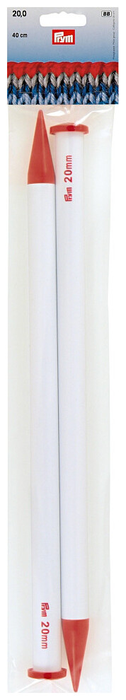 Prym Jackenstricknadeln, grau 20.00 mm, 40 cm, Karte 2 Stk., Kunststoff