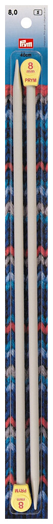 Prym Jackenstricknadeln, grau 8.00 mm, 40 cm, Karte 2 Stk., Kunststoff