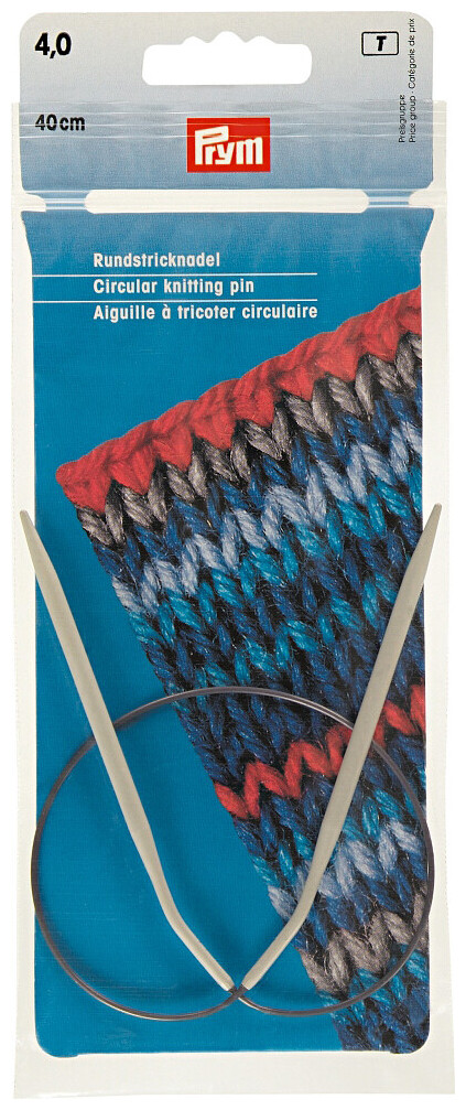 Prym Rundstricknadel Alu Kunststoff, grau 4.00 mm, 40 cm, Beutel 1 Stk.