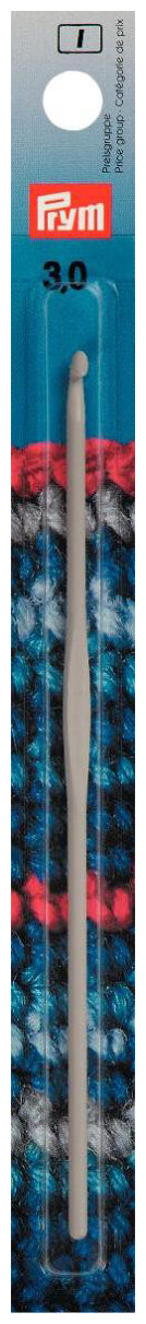 Prym Häkelnadel ohne Griff, grau 3.00 mm, 14 cm, Karte, Aluminium