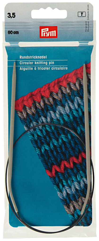 Prym Rundstricknadel Alu Kunststoff, grau 3.50 mm, 60 cm, Beutel 1 Stk.