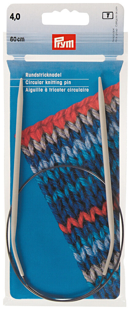 Prym Rundstricknadel Alu Kunststoff, grau 4.00 mm, 60 cm, Beutel 1 Stk.