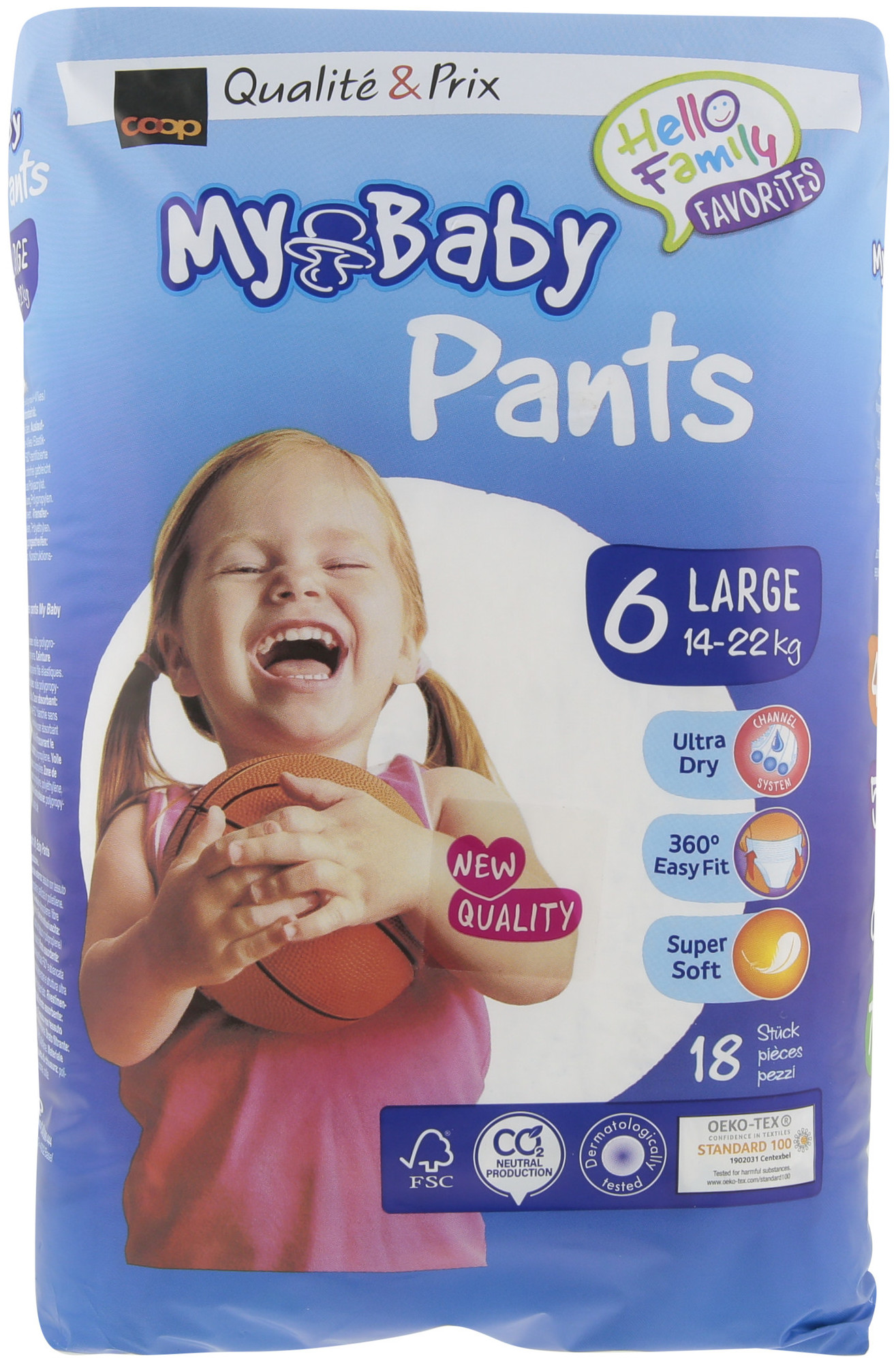 MyBaby My Baby Pants Couches Extra Large taille 6 14-22 kg 18 pièces