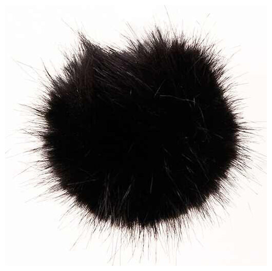 Rico Pompon en fourrure synthétique, noir 10 cm, 62 % Pan, 38 % PES