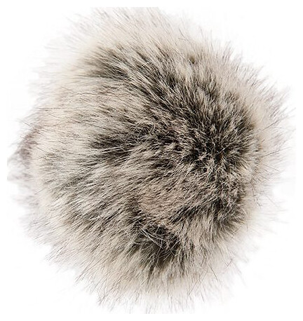 Rico Kunstfell Pompon, schwarz & natur 10 cm, 62 % Pan, 38 % PES