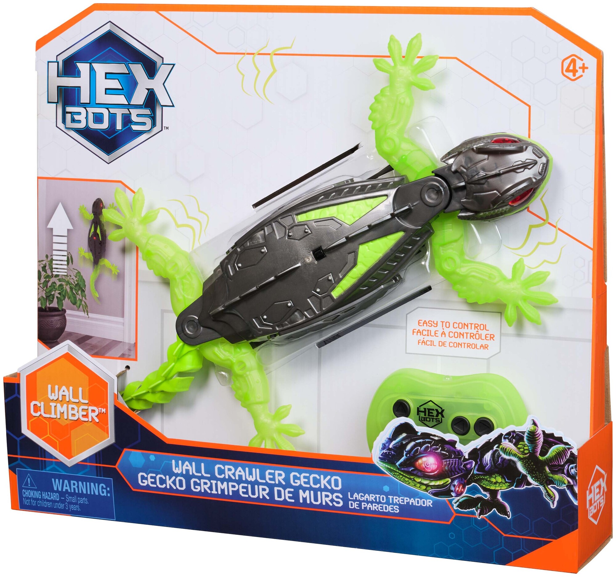 Spinmaster Hex Bots - Gecko Radiocommandé Qui Rampe Sur Le Sol Et Les Murs
